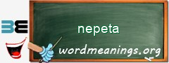 WordMeaning blackboard for nepeta